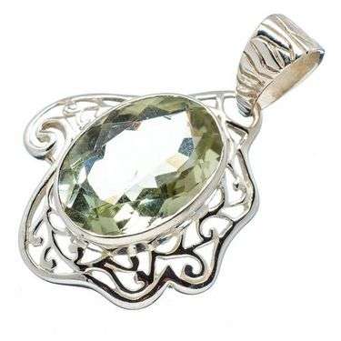 Sterling silver pendant - PRASIOLITE - Dreams Collection