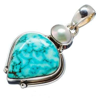 Sterling silver pendant - KINGMAN TURQUOISE & PEARL - Dreams Collection