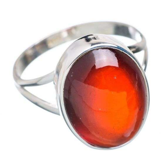 Sterling silver ring - HESSONITE GARNET - Dreams Collection (size 8.25 / Q to Q half)
