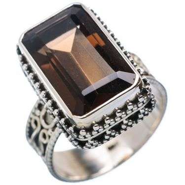 Sterling silver ring - SMOKY QUARTZ - Dreams Collection (size 7.25 / O to P)