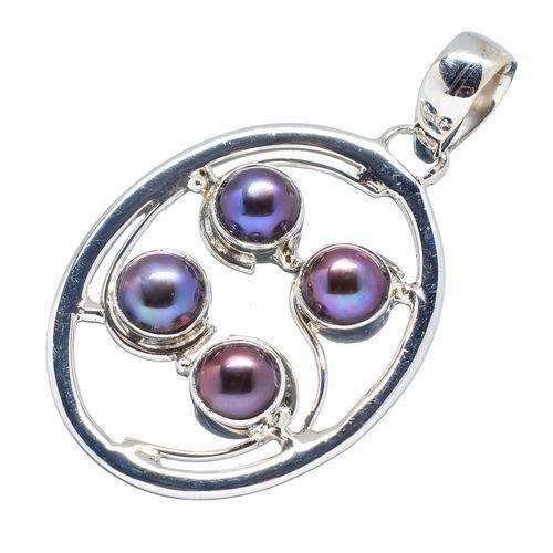 Sterling silver pendant - TITANIUM PEARL - Dreams Collection