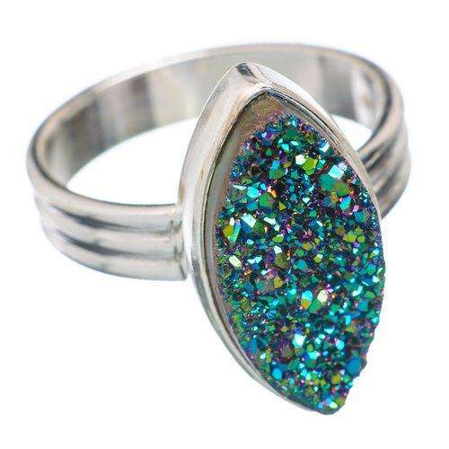 Sterling silver ring - TITANIUM DRUZY - Dreams Collection (size 8.25 / Q to Q half)