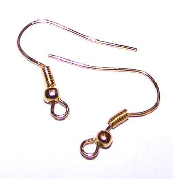 Gold plated EARRING HOOKS - sold per pack of 5 pairs (10)