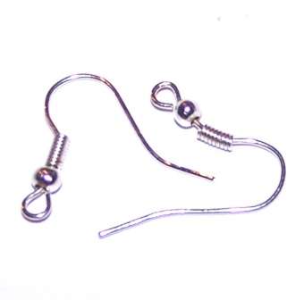 Silver plated EARRING HOOKS - sold per pack of 5 pairs (10)