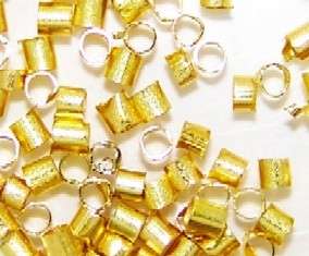 Goldplated round CRIMP tubes (2mm x 2mm) - sold per pack of 1000