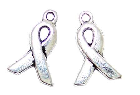 CHARM - Metal / nickel AWARENESS RIBBON - sold individually