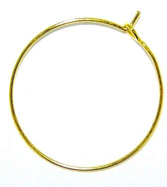 Hoop for earring or wineglass charm 25mm Goldplated - sold individually