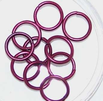CHAIN MAILLE jump rings - Burgundy - sold in packs of 10