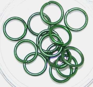 CHAIN MAILLE jump rings - Green - sold in packs of 10