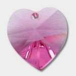 ROSE Swarovski 10mm heart pendant
