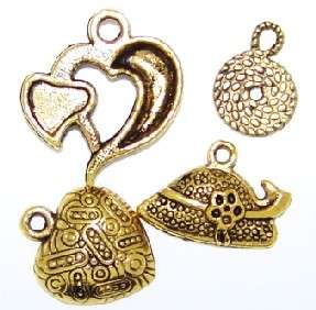 CHARMS - Brass - 22g packs (33 charms)