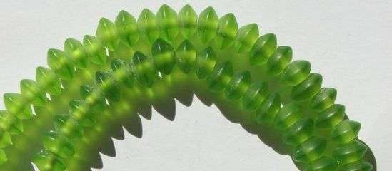 Indian Glass beads - Rondelle spacers Matt Green (sold individually)