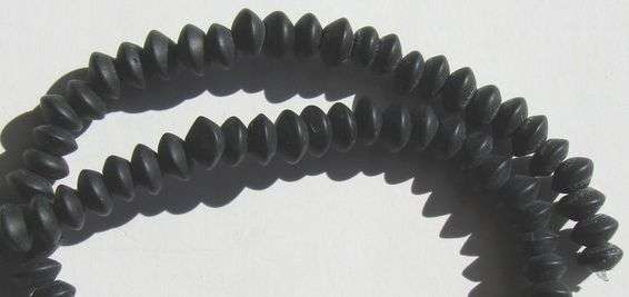 Indian Glass beads - Rondelle spacers Matt Black (sold individually)