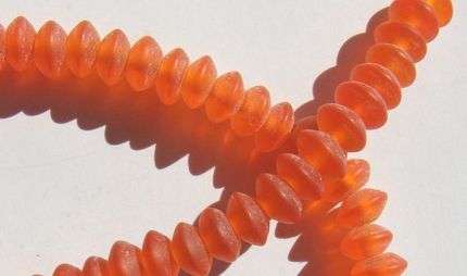Indian Glass beads - Rondelle spacers Matt Orange (sold individually)