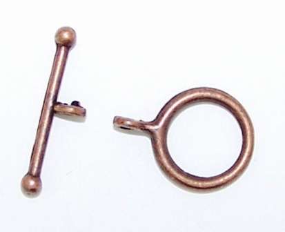 Plain round TOGGLE clasp (copper) - sold per set