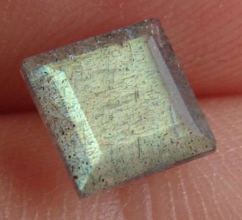 Natural LABRADORITE 7mm princess square facets (2 available)