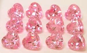 4mm Pink Ice CZ hearts - gorgeous!