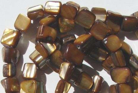 BRONZE natural shell nuggets - sold per strand