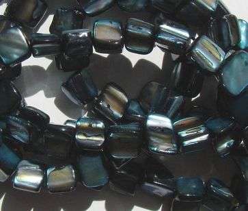 DARK INDIAN BLUE natural shell nuggets - sold per strand