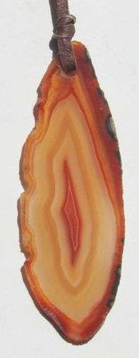 Natural AGATE SLICE NECKLACE (on leather thong)