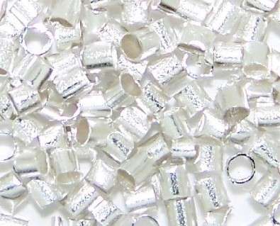 Silverplated round CRIMP tubes (2mm x 2mm) - sold per pack of 1000