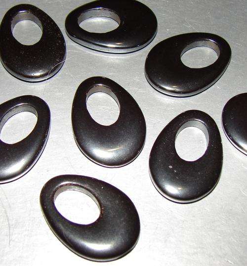 Natural HAEMATITE (Hematite) 28mm x 19.5mm donut