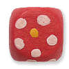 10mm Red Painted WOOD beads - square (10 pcs)