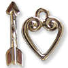 Fancy HEART TOGGLE clasp (NICKEL) - sold per set