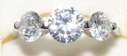 Simulated DIAMOND dress ring set in Sterling Silver