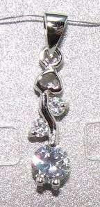 Stunning!!! Created DIAMONDS set in Sterling Silver (pendant)