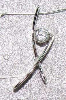 Diamond white brilliant cut CZ round facet set in Sterling Silver (pendant)