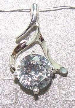 Diamond white brilliant cut Created DIAMOND round facet set in Sterling Silver (pendant)