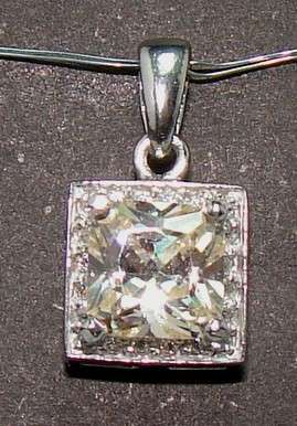 Sterling silver pendant - LEMON CITRINE & DIAMOND