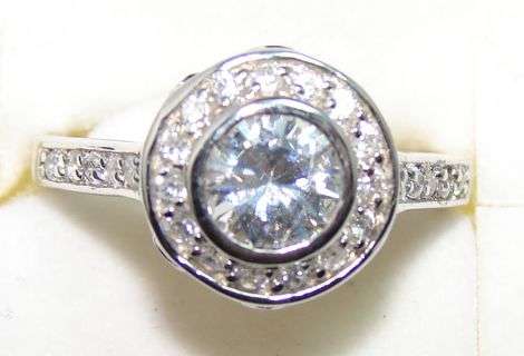 Simulated DIAMOND dress ring set in Sterling Silver