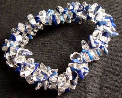 Natural LAPIS LAZULI & CRYSTAL QUARTZ Bracelet