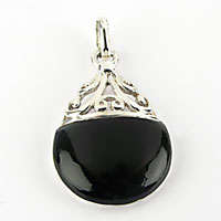 Natural ONYX pendant in Sterling Silver