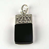 Natural ONYX pendant in Sterling Silver
