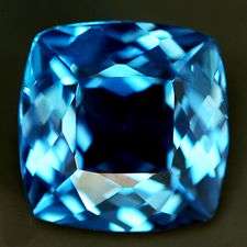 Brilliant beauty! 26.00 cts Natural LONDON BLUE TOPAZ cushion cut facet (Brazil)