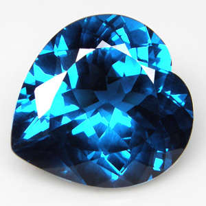 Brilliant beauty & HUGE! 35.14 cts Natural LONDON BLUE TOPAZ heart facet - Titanic style! (Brazil)