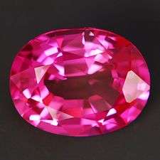 Beautiful! 12.45 cts Natural HOT PINK TOPAZ oval facet (Brazil)