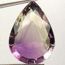 HUGE & gorgeous! 33.44 cts Natural AMETRINE pear facet (Bolivia)