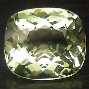 Beautiful colour! 8.18 cts Natural PRASIOLITE / GREEN AMETHYST cushion facet (Uruguay)
