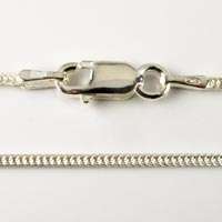 Sterling silver FOXTAIL LINK ladies neck chain 45cm (1.2mm / 80 gauge)