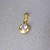 Diamond white brilliant cut Created DIAMOND round facet set in 9ct yellow GOLD (pendant)
