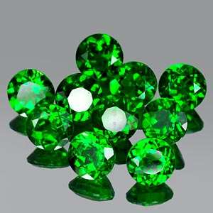 Gorgeous! Two PAIRS 4mm Natural CHROME DIOPSIDE round facets (Russia)