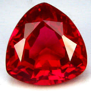 Gorgeous! 13.15 cts Natural Blood Red RUBY trillion facet (Madagascar)