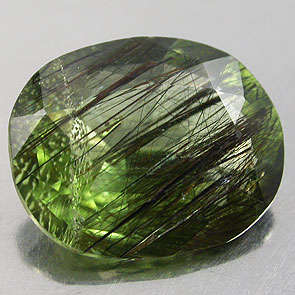 RARE & unique! 2.10 cts Natural RUTILE PERIDOT oval facet (Pakistan)