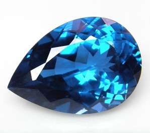 Brilliant beauty! 22.43 cts Natural LONDON BLUE TOPAZ pear facet (Brazil)