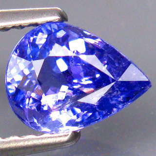 Breathtaking! 1.03 cts Natural D-Block TANZANITE pear facet (Tanzania, Africa)