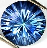 Beautiful! 10.83 cts 15.3mm Natural BLUE MYSTIC TOPAZ concave round facet (Brazil)